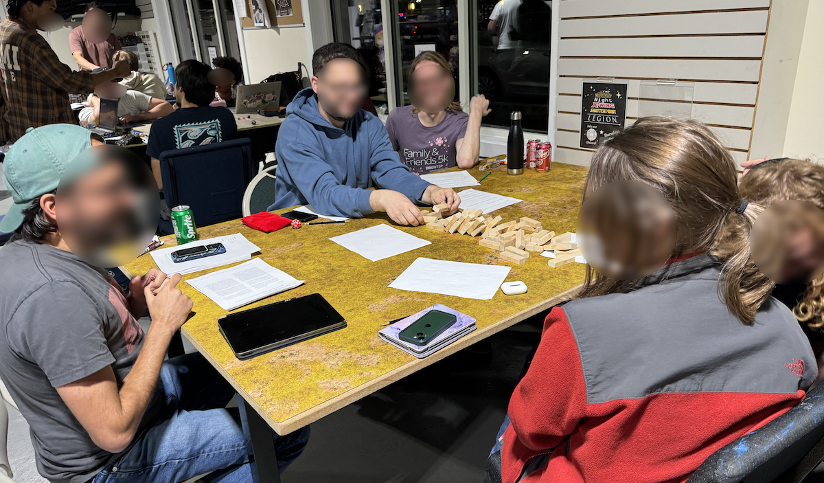 our open table group playing Dread